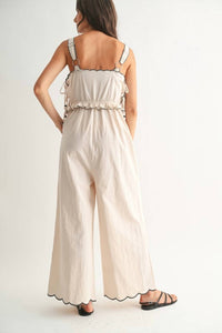 Camellia - Embroidered Jumpsuit With Unique Scalloped Edge