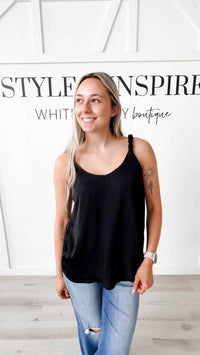 Naked Zebra - Ellie V-neck Tank With Accent Straps