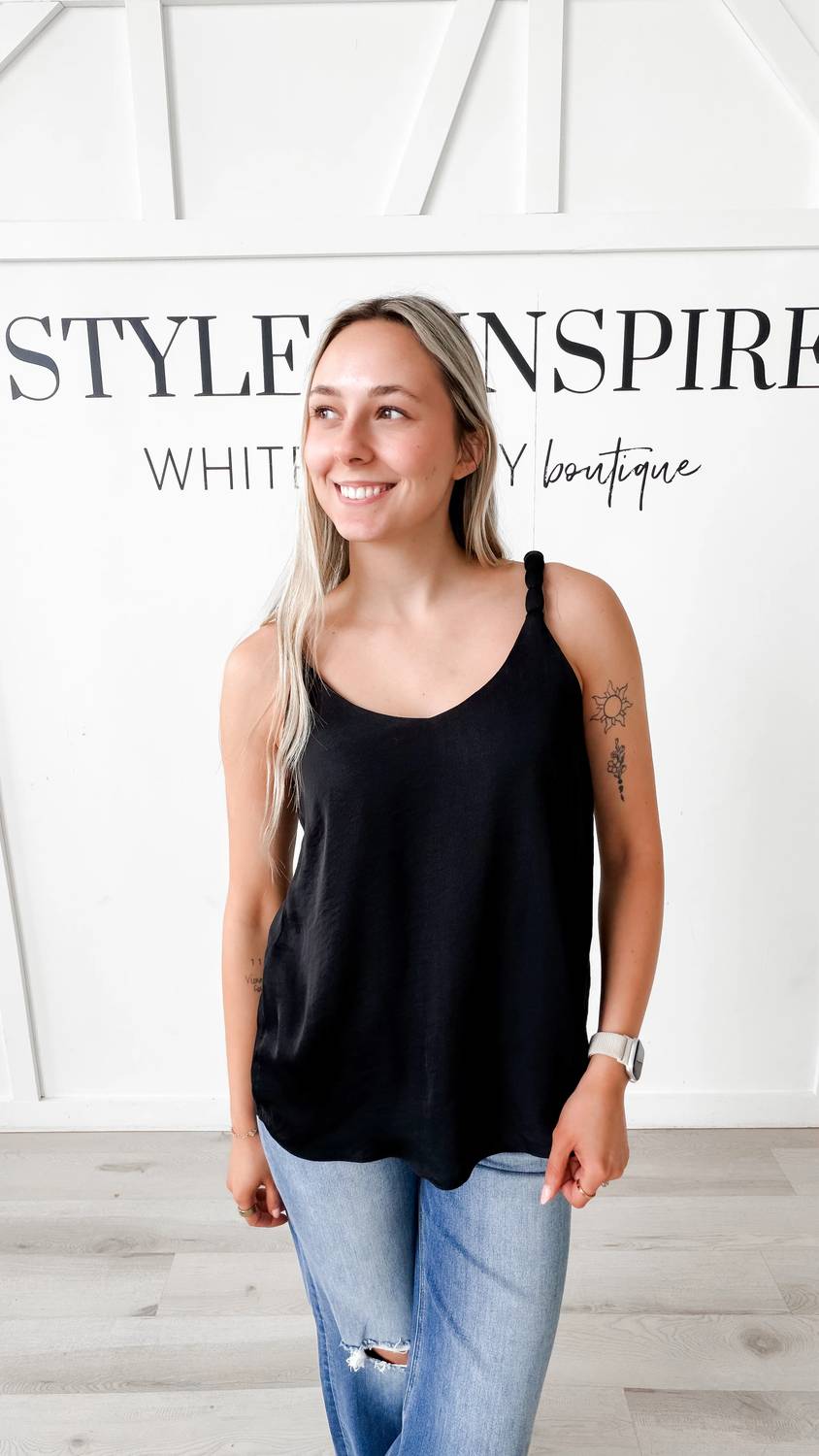 Naked Zebra - Ellie V-neck Tank With Accent Straps
