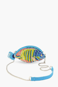 America & Beyond - Embellished Royal Fish Clutch