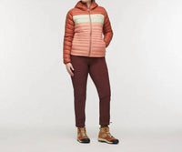 cotopaxi Women's Fuego Down Hooded Jacket in faded brick clay - women's top - detail view