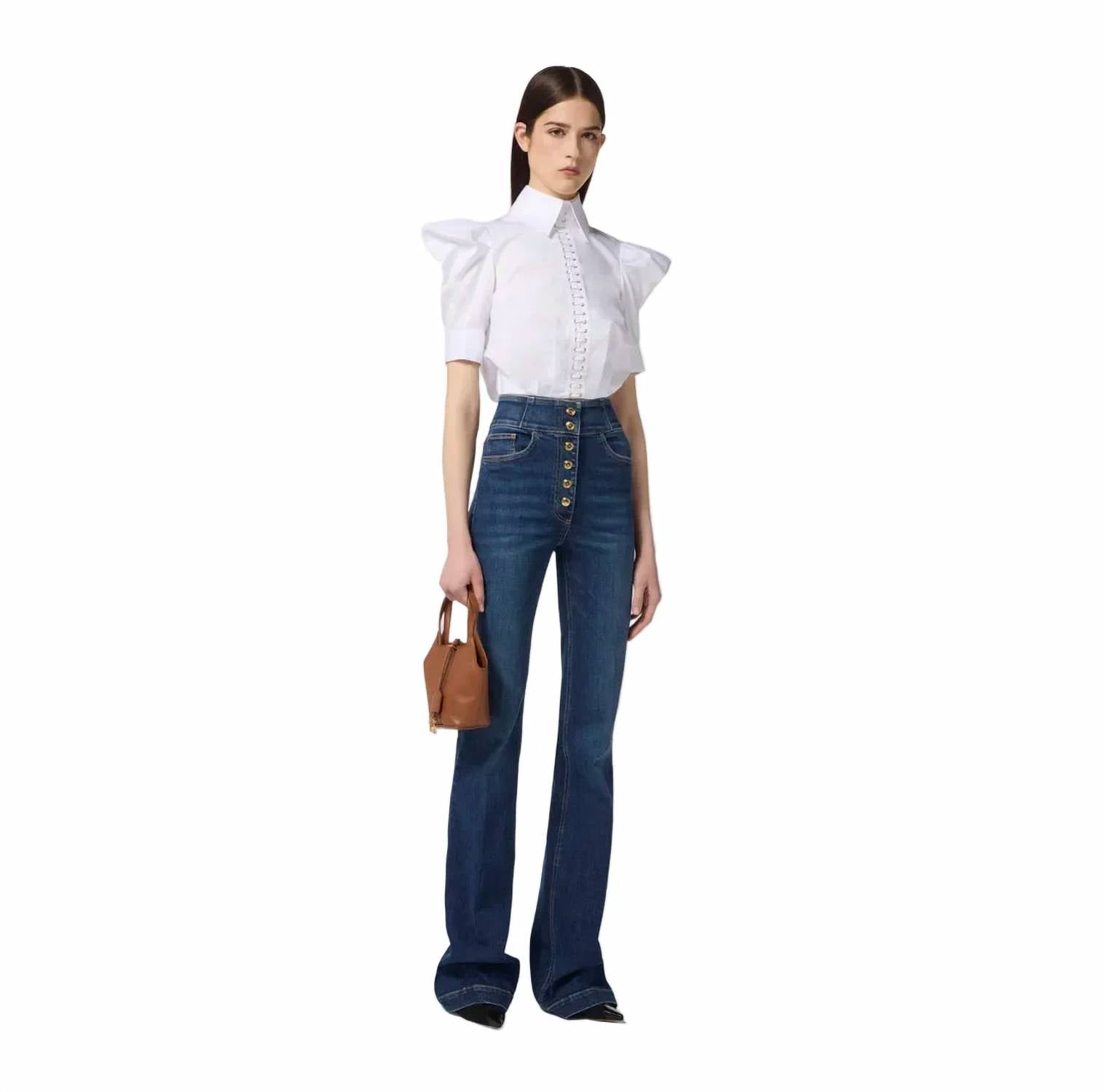 Elisabetta Franchi - Laced Front Poplin Shirt
