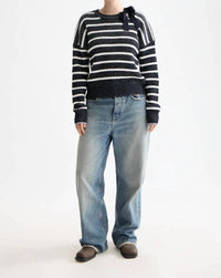 Scotch & Soda - Stripe Tie Neck Pullover Sweater