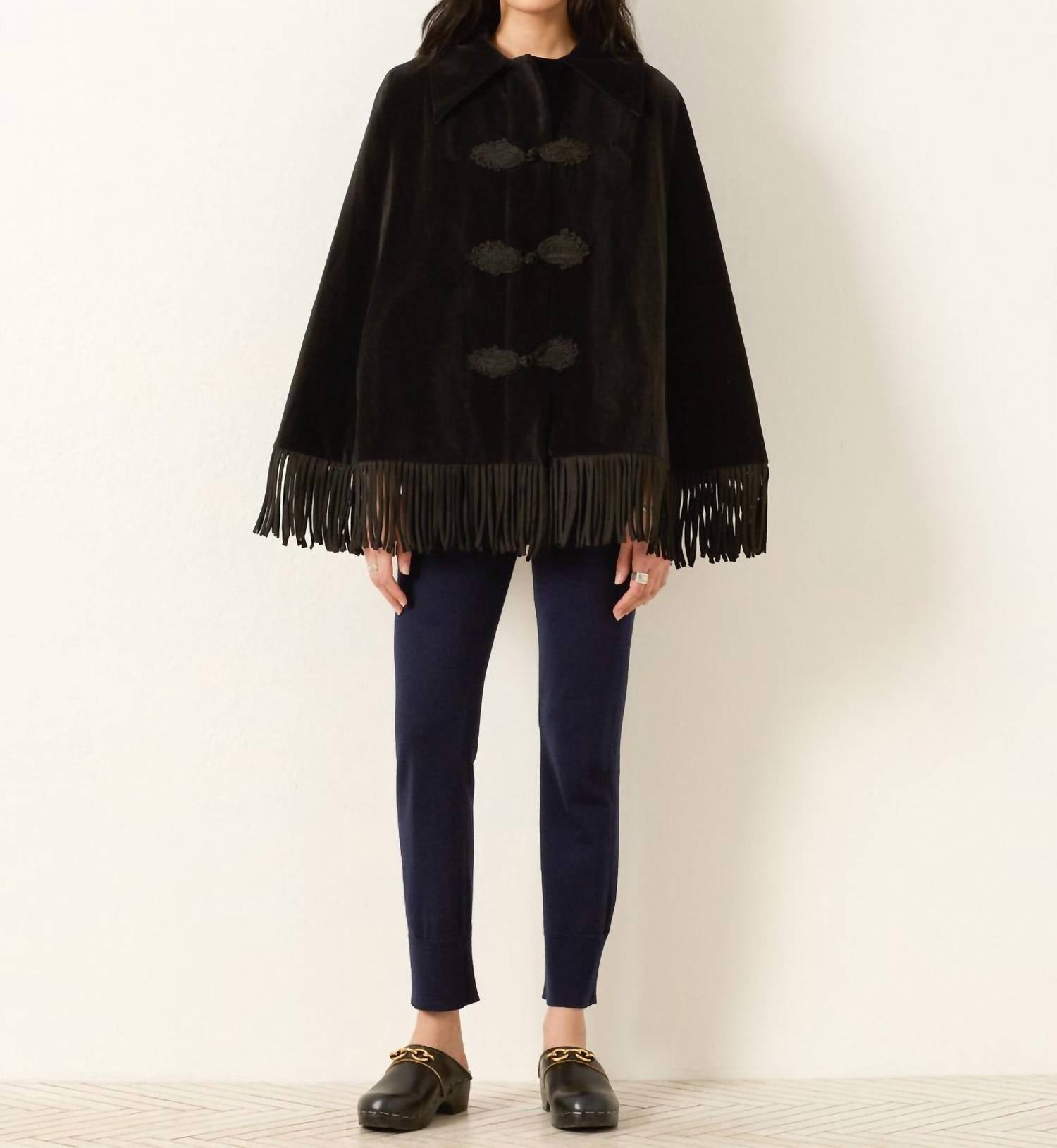 Alix Of Bohemia - Kensington Onyx Fringe Cape