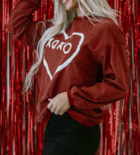 Full Time Purchase Sweetheart Sweatshirt in red - women's top - detail view
