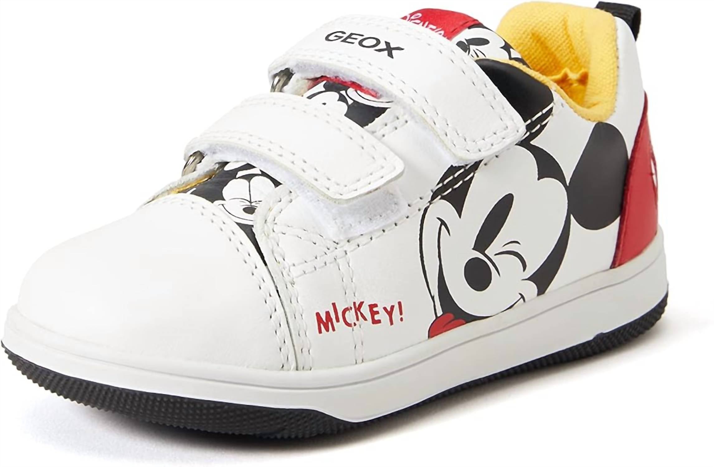 GEOX Boys Flick Mickey Sneakers in white red - kids' sneaker - detail view