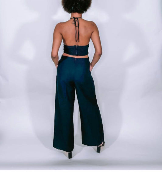 Crescent - Yoko Halter Neck with Side Cut-Outs Jumpsuit
