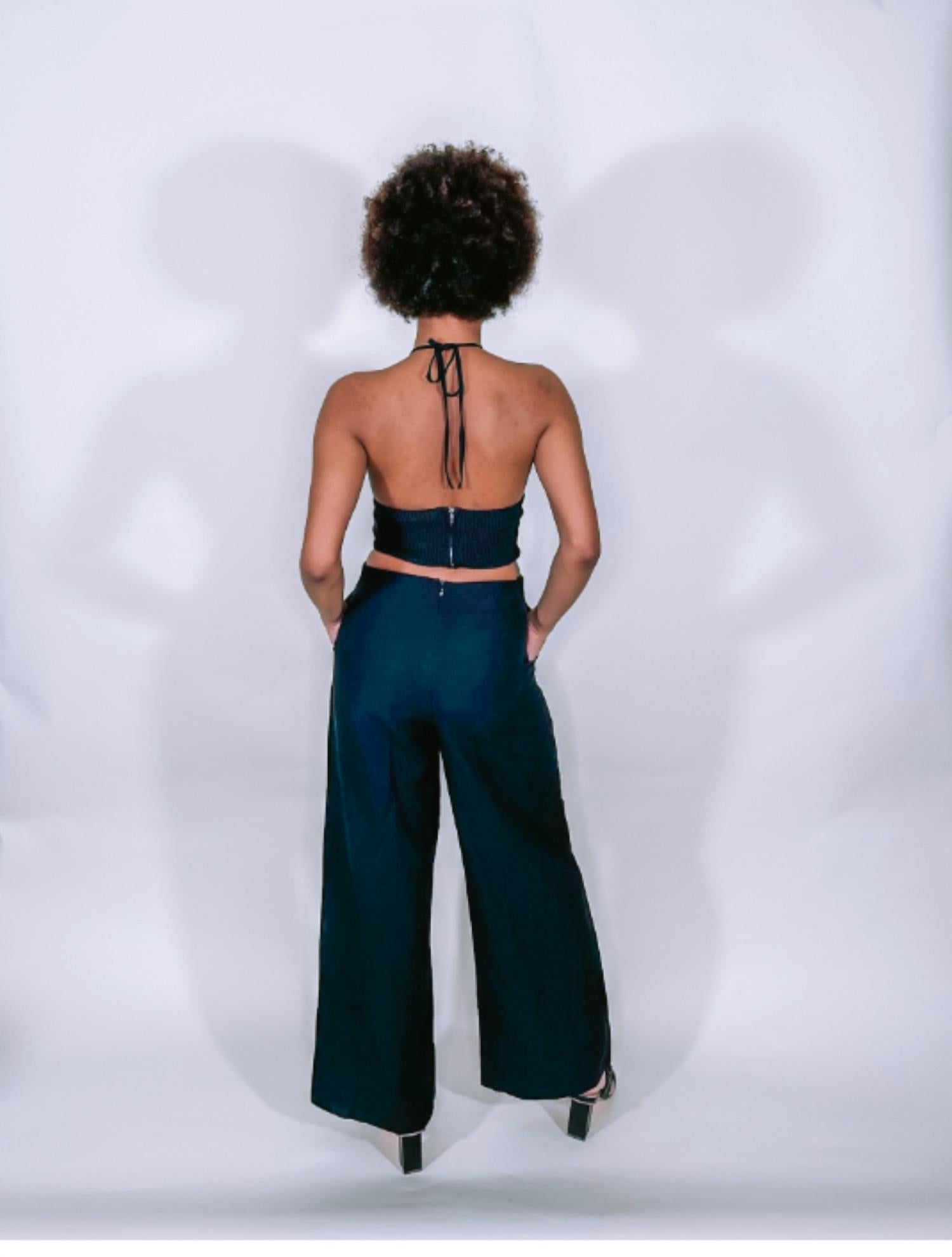 Crescent - Yoko Halter Neck with Side Cut-Outs Jumpsuit