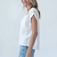Six/Fifty - Kaitlin Button-back Short Sleeve Top