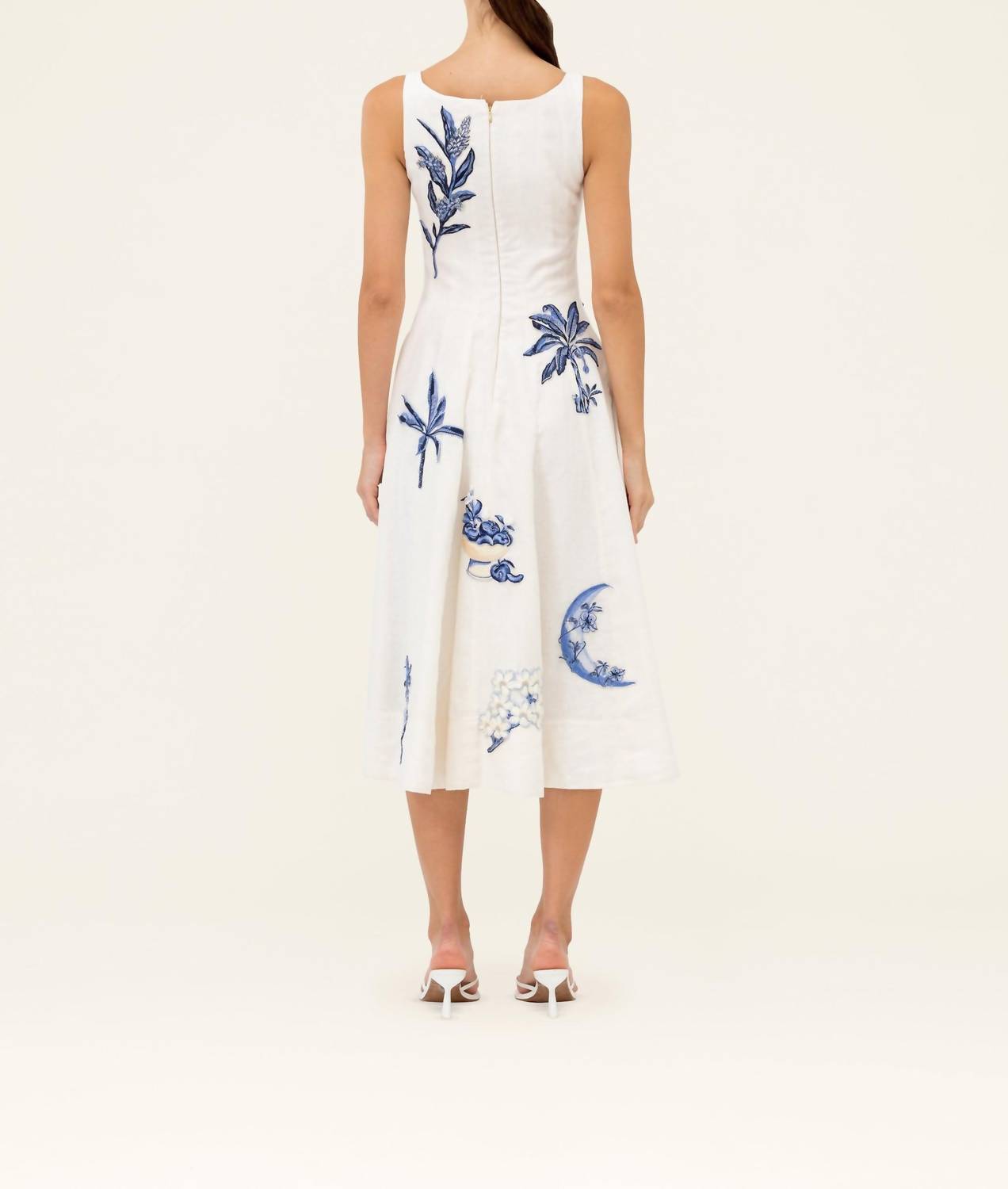 Agua By Agua Bendita - Frontera Wild Embroidered Linen Midi Dress