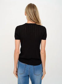 Six/Fifty - Liam Short Sleeve Cable Knit Sweater