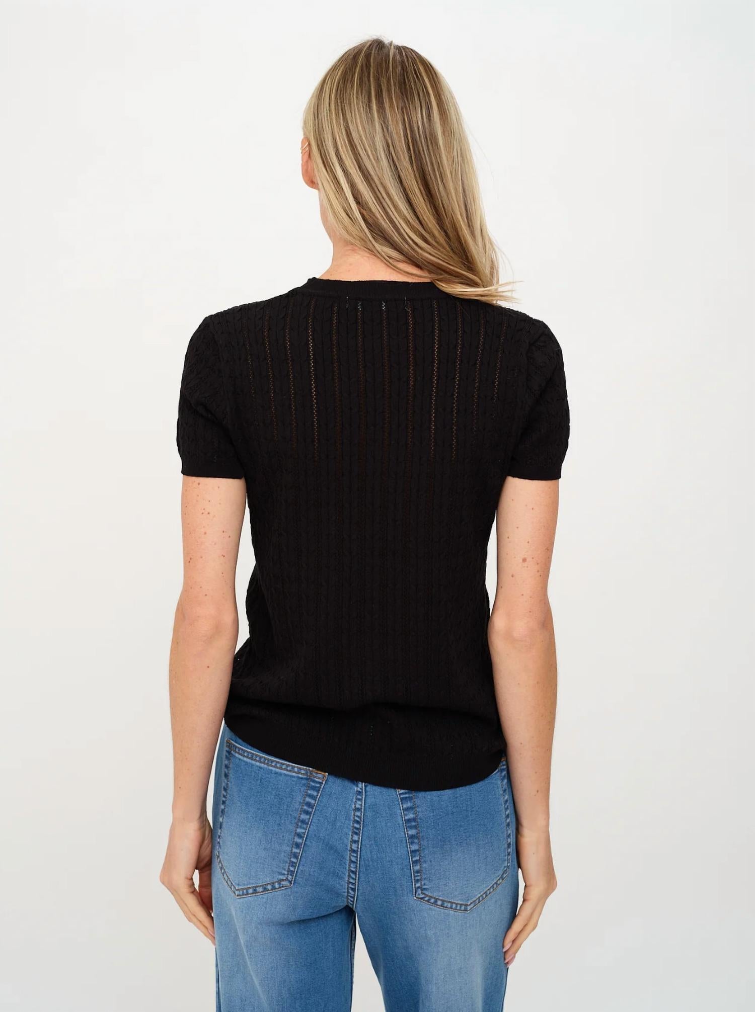 Six/Fifty - Liam Short Sleeve Cable Knit Sweater