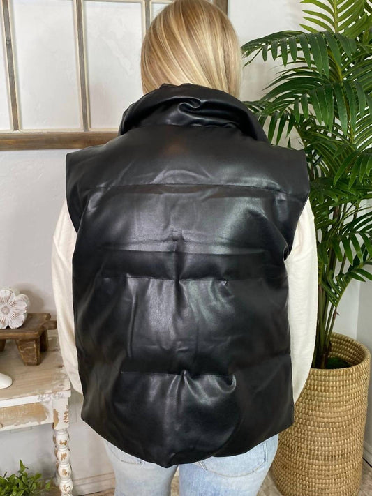Ee:Some - Vegan Leather Puffer Vest