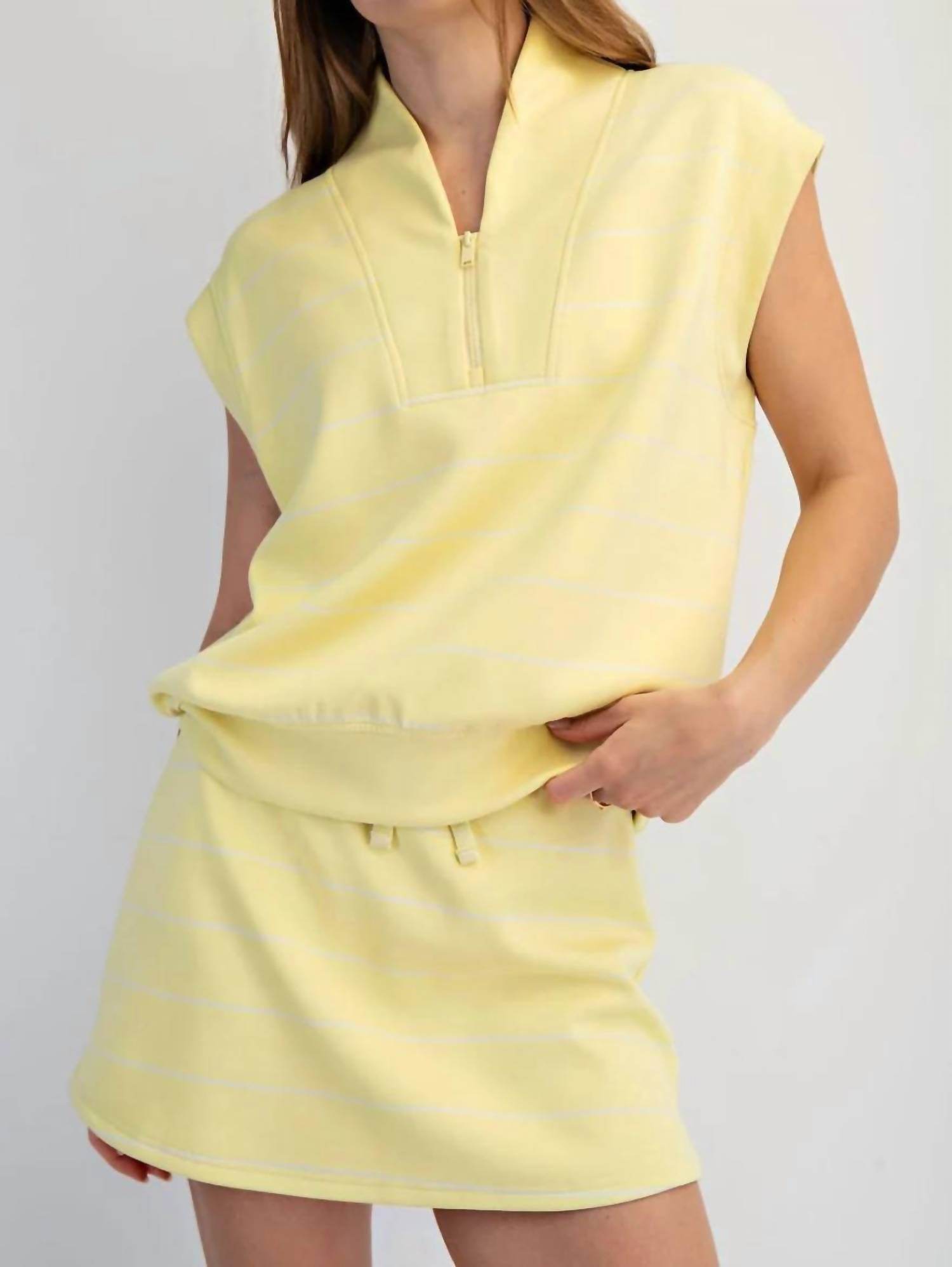 Rae Mode - Modal V-neck Zip Sleeveless Top