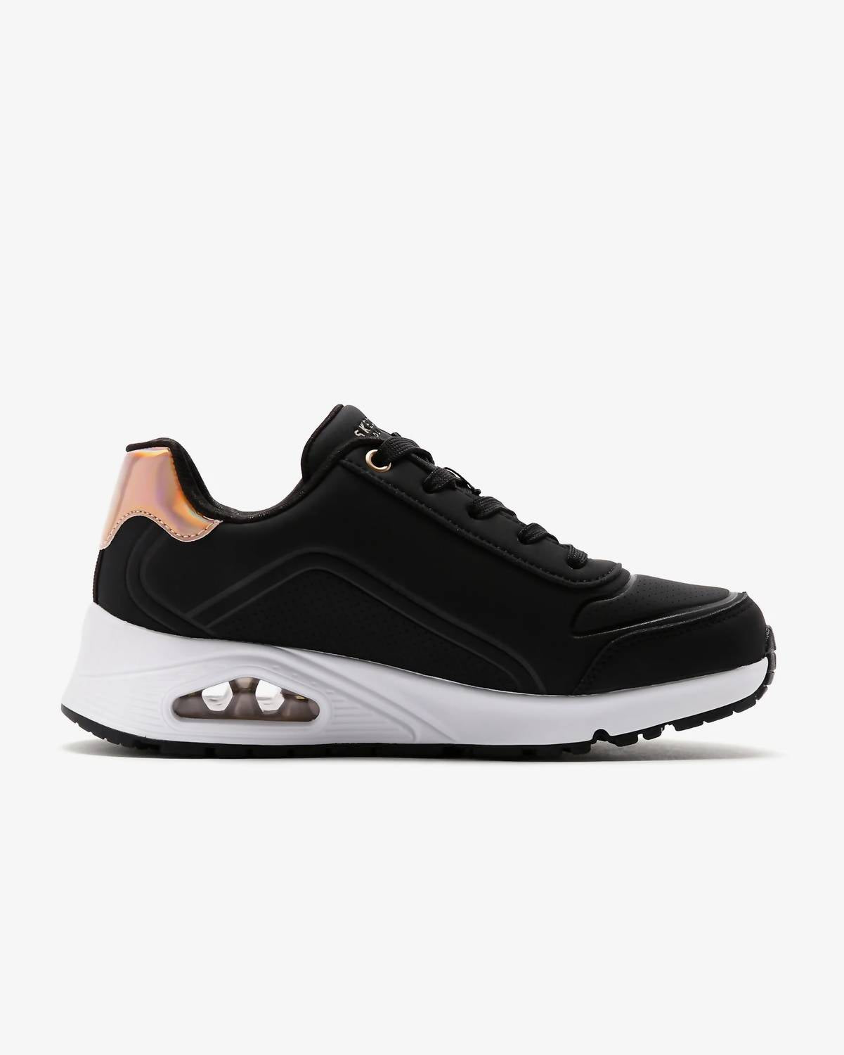 Skechers Girls Uno Gen1 Shoes in black rose gold - kids' sneaker