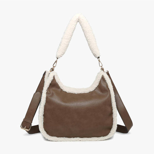 Jen & Co. - Reece Vegan Leather Sherpa Satchel Bag
