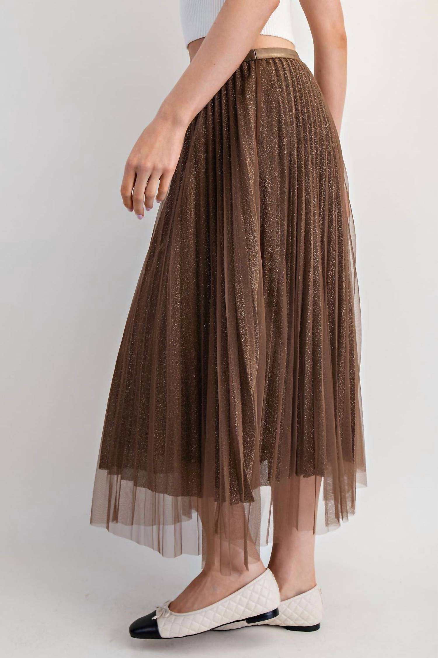 Ee:Some - Glittery Midi Skirt