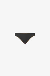 Luli Fama Luxe Stitch Seamless Full Ruched Back Bikini Bottom in black - women's swimwear - alternate view