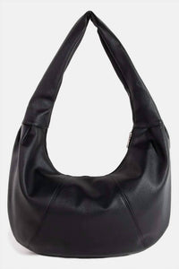 Fame Accessories - Women's Brooke Panel Stitch Faux Leather Crescent Boho Shoulder Bag