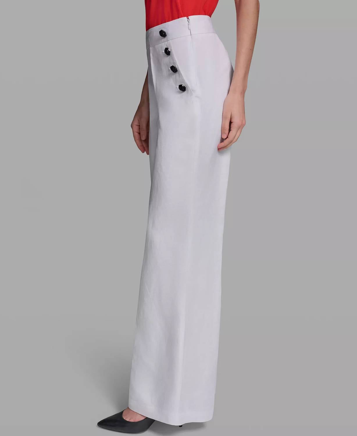 Karl Lagerfeld - Linen-blend Wide-leg Sailor Pants