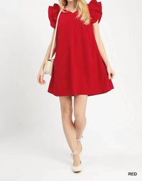 Umgee - Seersucker Ruffle Shift Dress
