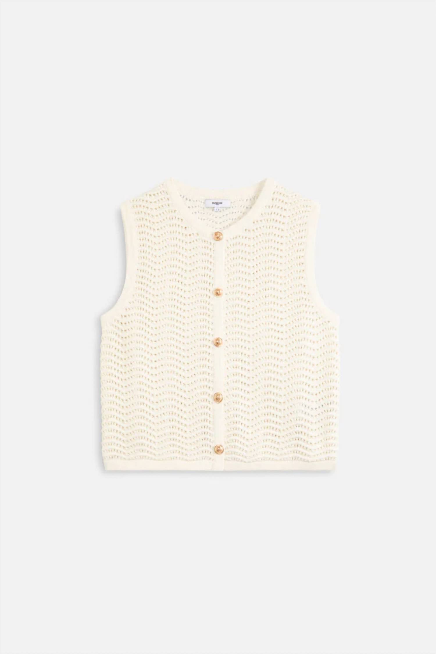 Suncoo - Gemi Fancy Sleeveless Cardigan
