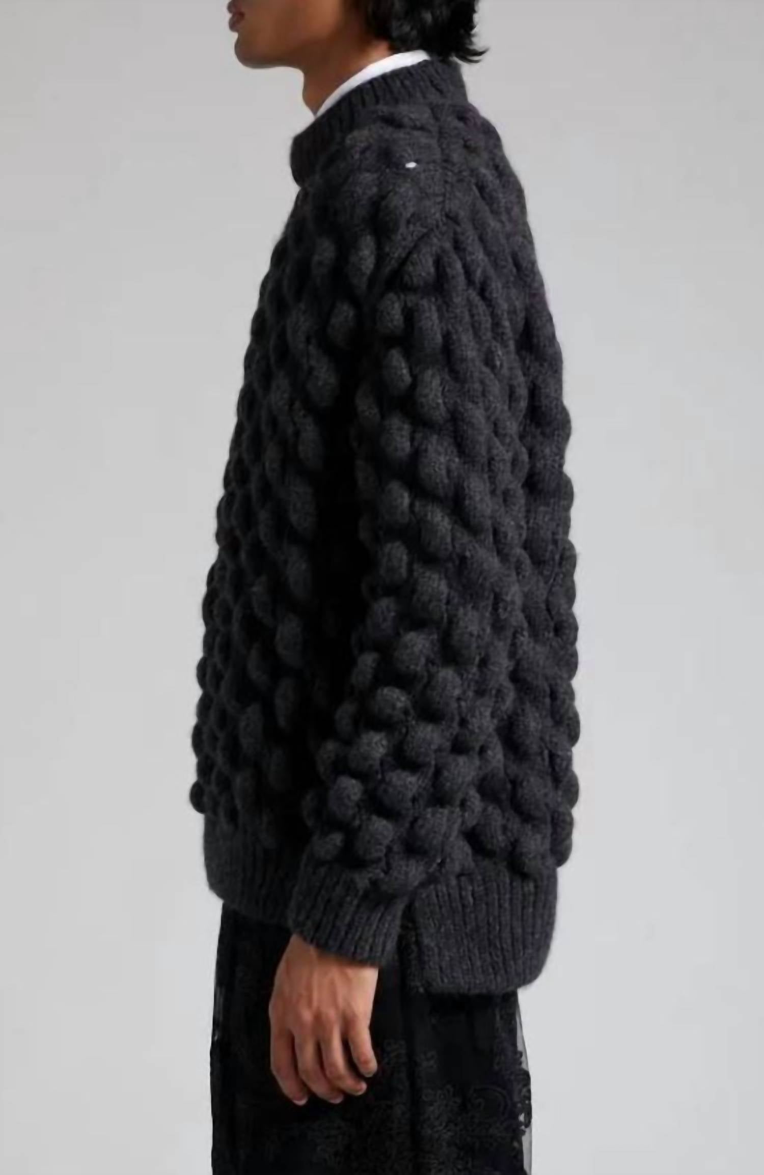 Simone Rocha Mohair Wool Blend Sweater in black 1 - men's sweater - detail view