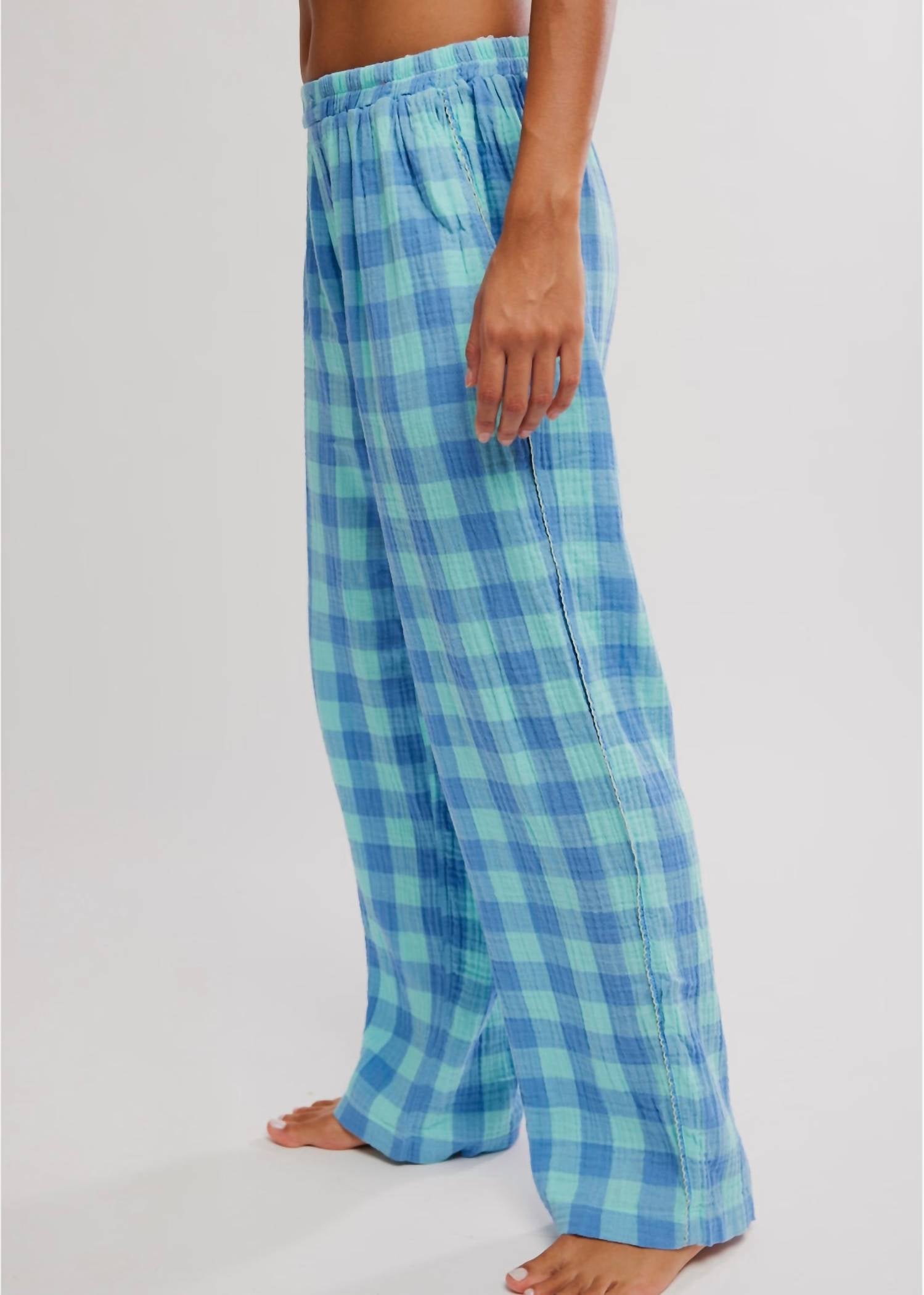 Free People Be Mine Pants in blissful blue combo - women's pants - alternate view