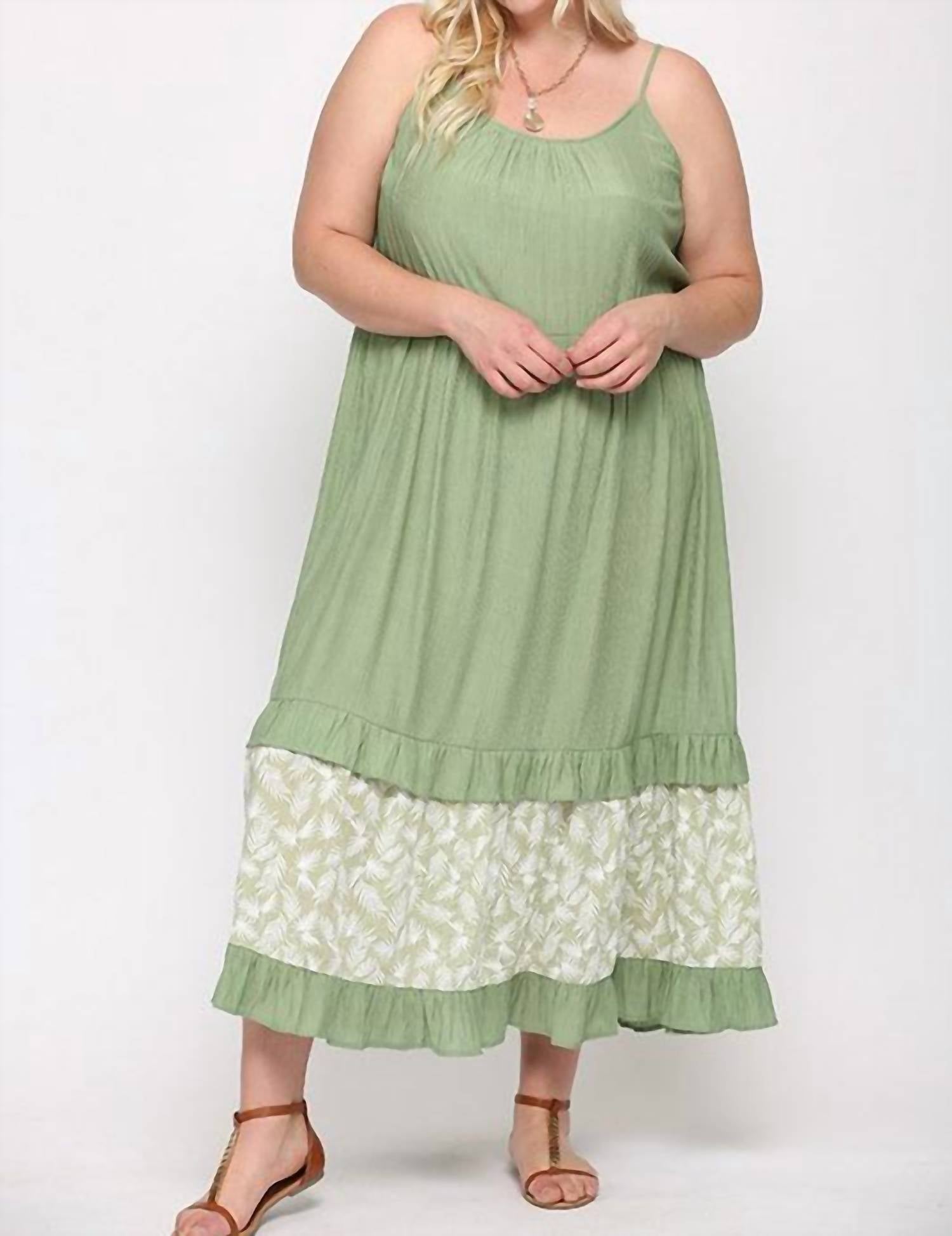 Bluheaven - Maxi Dress W/ Leaf Print