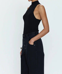 PISTOLA Janessa Mock Neck Bodysuit in midnight - women's shirt - view 4