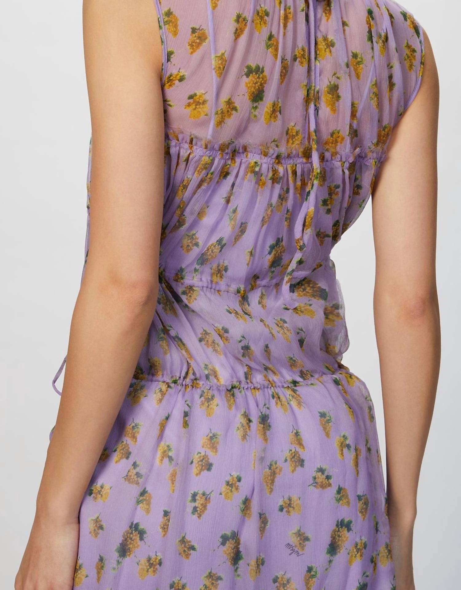FLORAL PRINT TIERED SILK DRESS