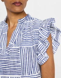 Finley - Remy Stripe Ruffle-sleeve Top