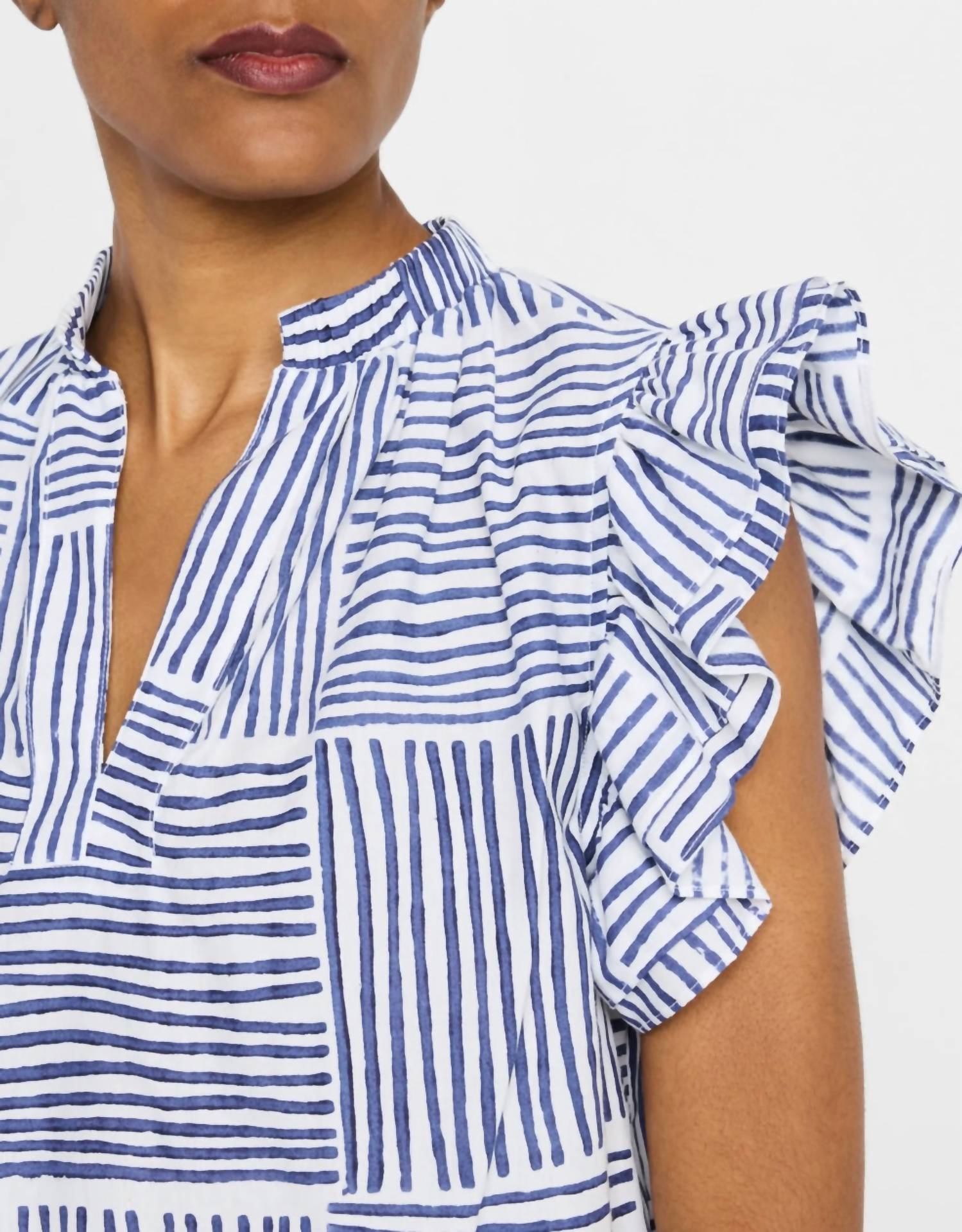 Finley - Remy Stripe Ruffle-sleeve Top