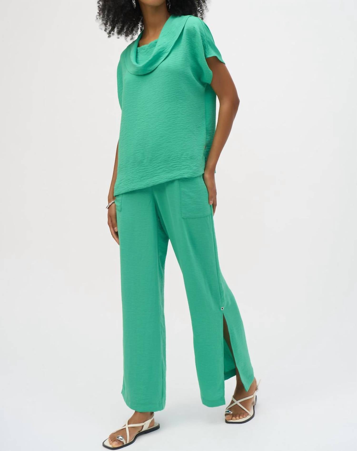 Joseph Ribkoff - Cowl Neck Short Sleeve Gauze Top