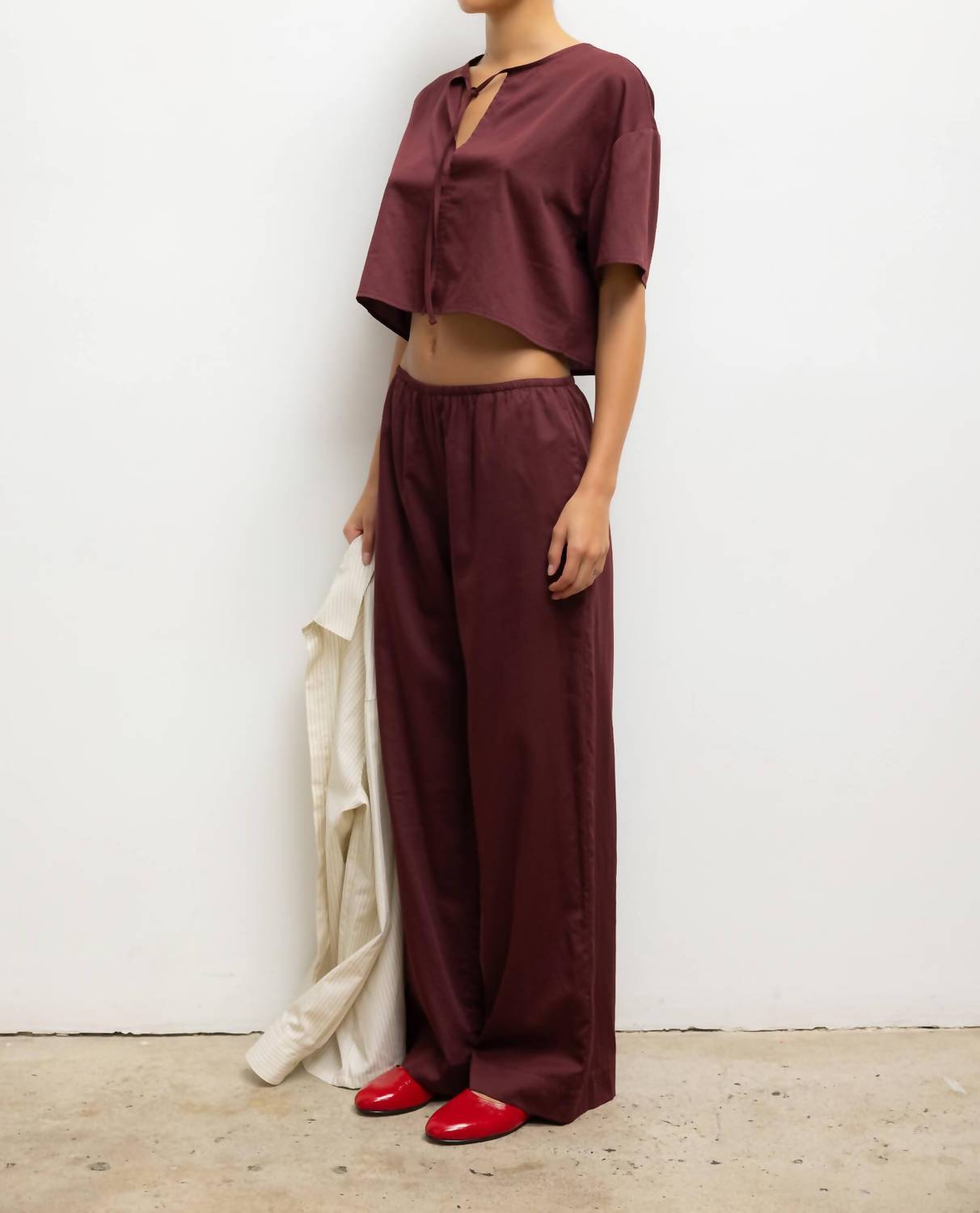 Leset - Yoko Short Sleeve Tie Top