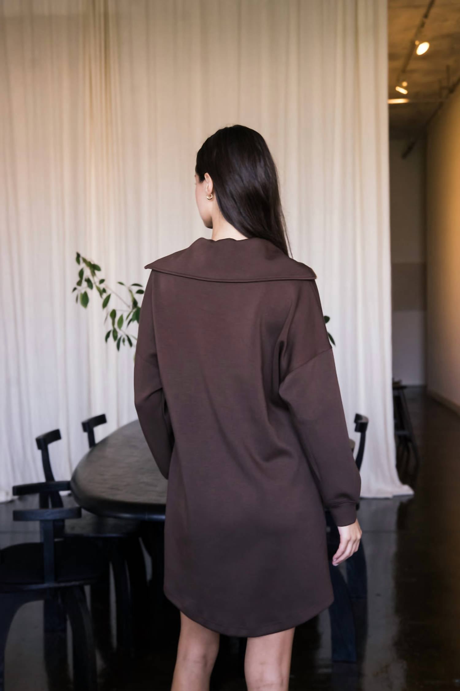 Before You Collection - Quarter Zip Sweatshirt Dress