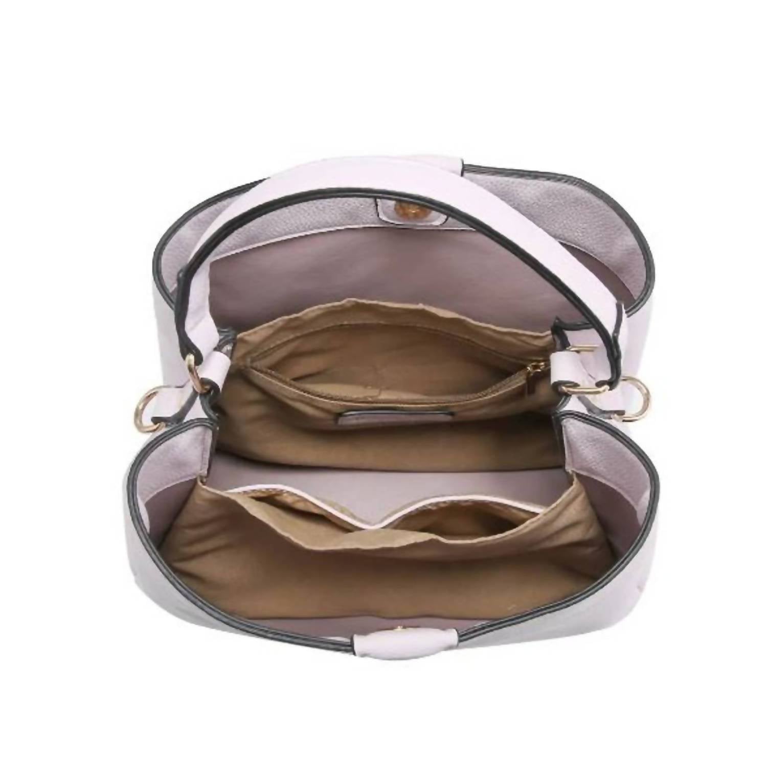 Jen & Co. - Women's Cow Print Magnetic Closure Zip Satchel