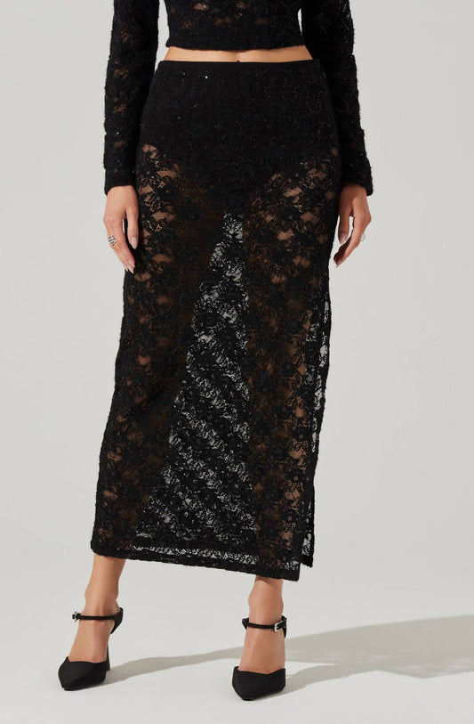 Astr - Roux Sequin Lace Maxi Skirt