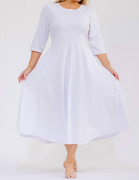Karen T Design A-line Midi Dress in white - women's dress - view 5