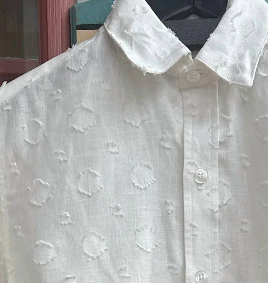 Emily Phillips - Women's Girlfriend Linen Button Down Textured Shirt