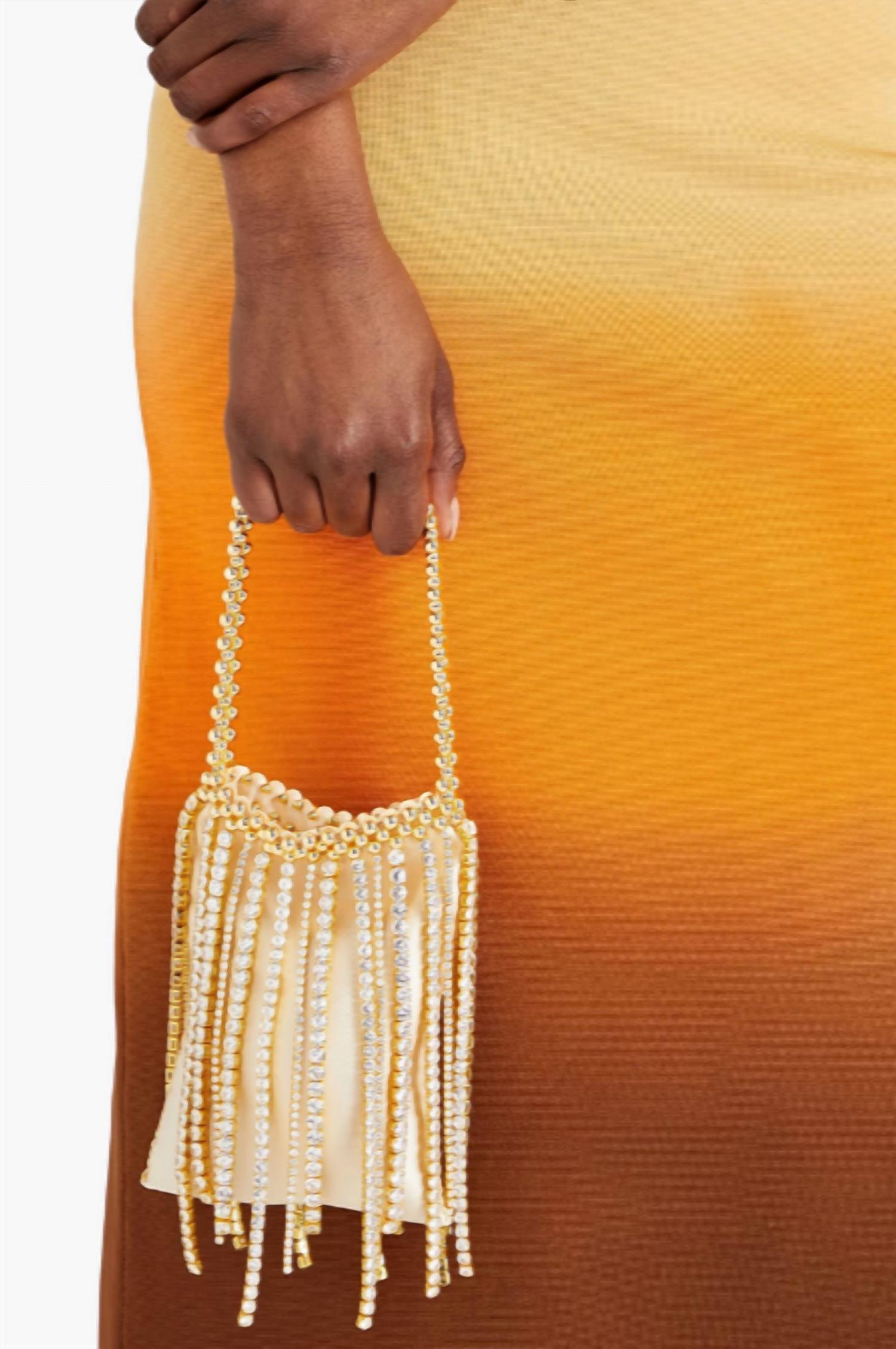Vanina - Women's Etincelle Fringed Embellished Woven Tote