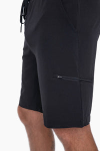 Mono B - Active Drawstring Shorts with Zippered Pouch