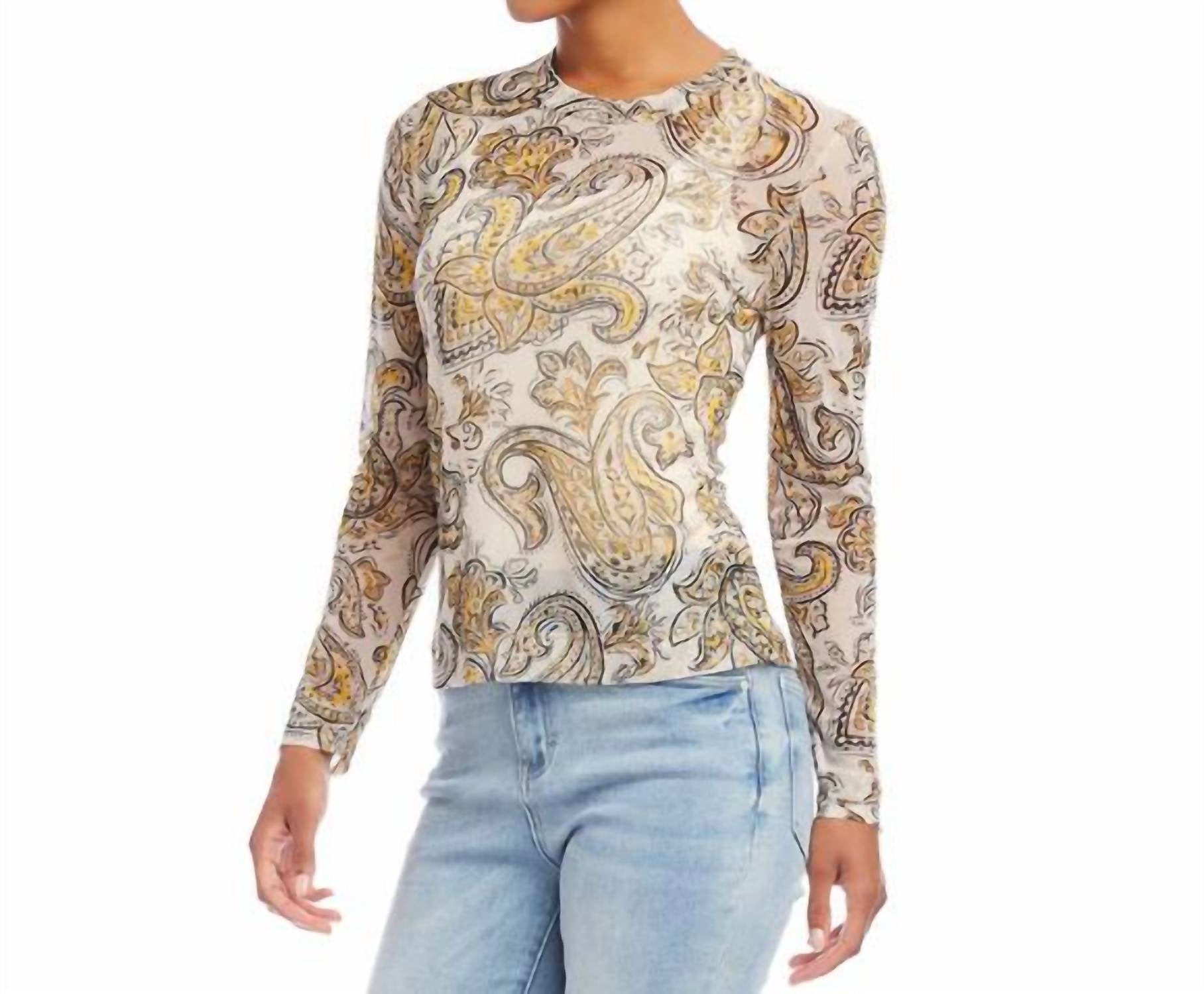 Karen Kane - Paisley Mesh Top