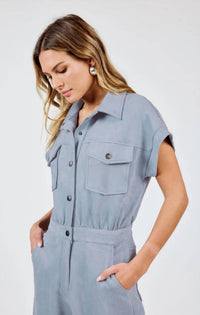 Sadie & Sage - Align Faux Suede Utility Jumpsuit