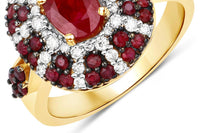 Diana M Jewels Women's Oval Natural Lungido Ruby Fashion Ring (1.92 Ct) - Classic in 14k yellow gold - women's jewelry