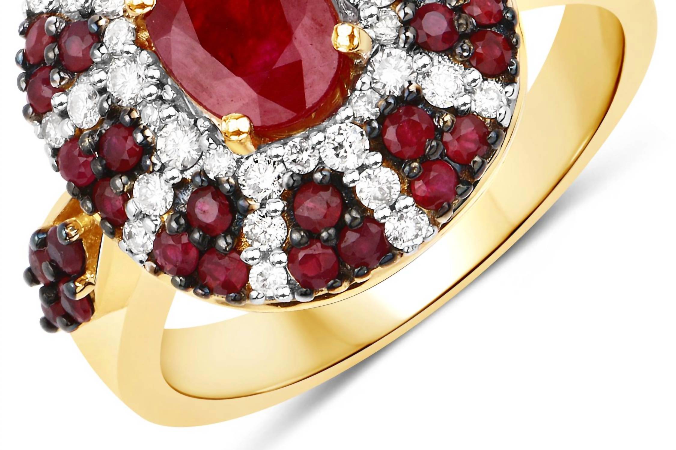 Diana M Jewels Women's Oval Natural Lungido Ruby Fashion Ring (1.92 Ct) - Classic in 14k yellow gold - women's jewelry