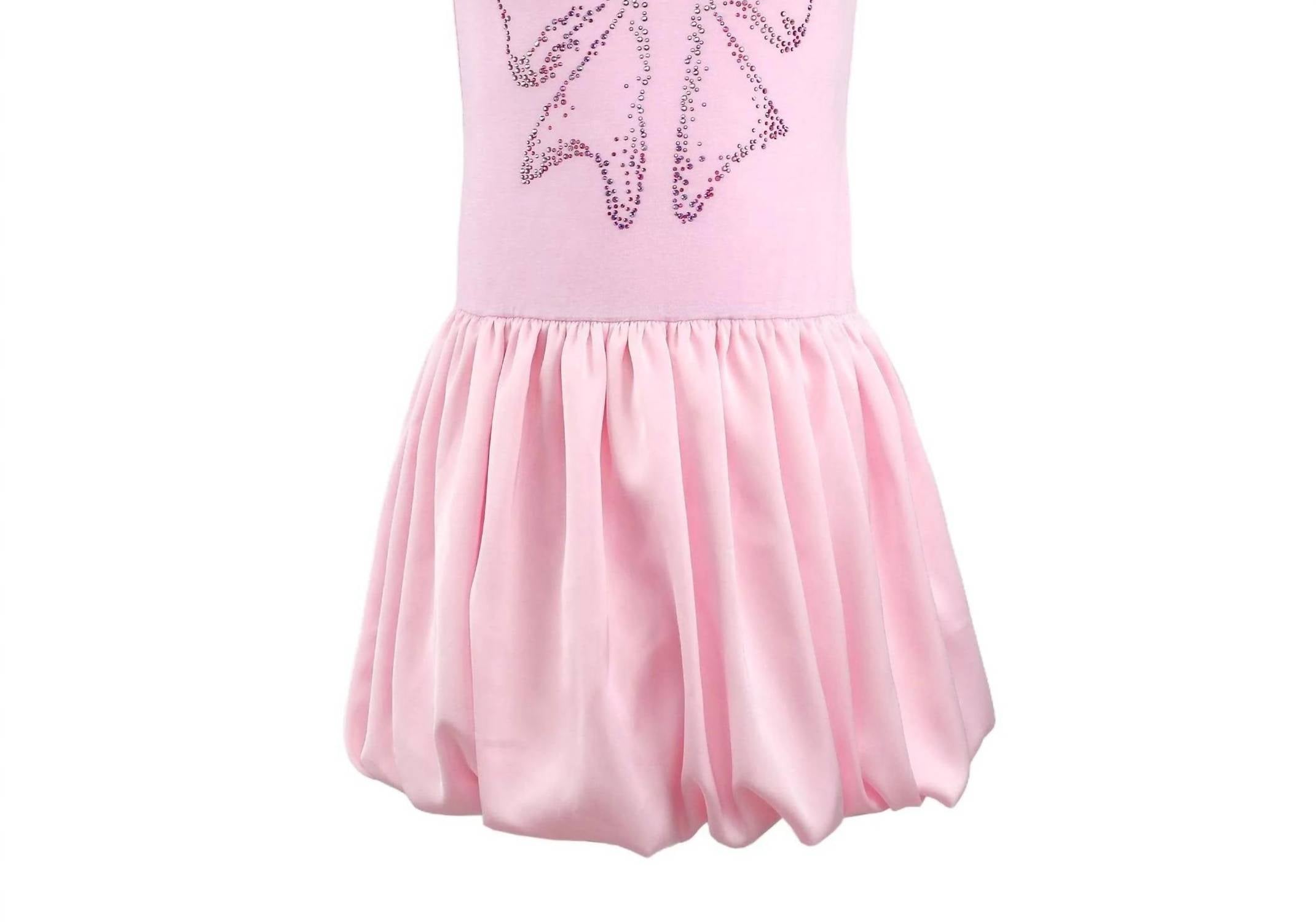 Lola + The Boys - Girls Crystal Bow Bubble Dress