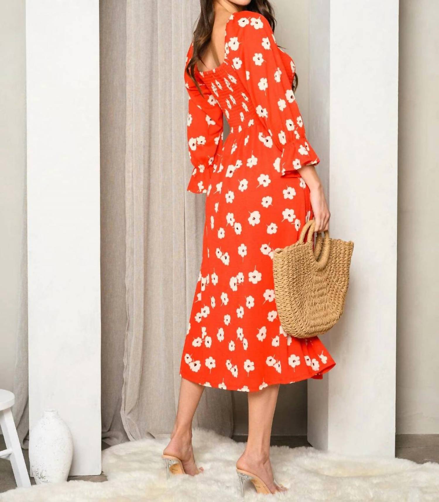 Sugarlips - Smock Floral Midi Dress