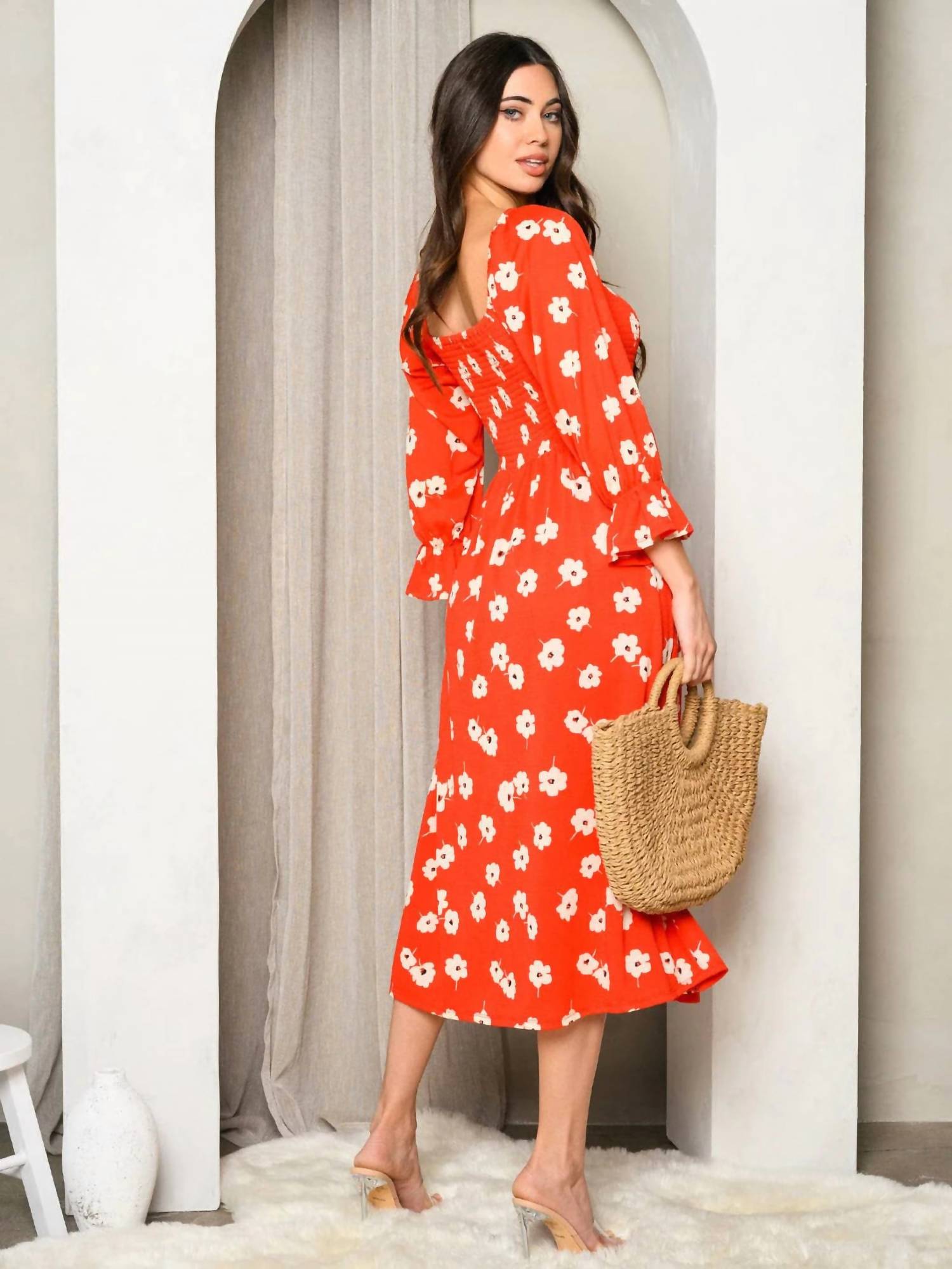 Sugarlips - Smock Floral Midi Dress