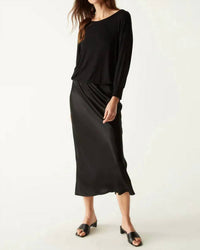 Michael Stars - Nadia Mixed Fabric Satin Dress